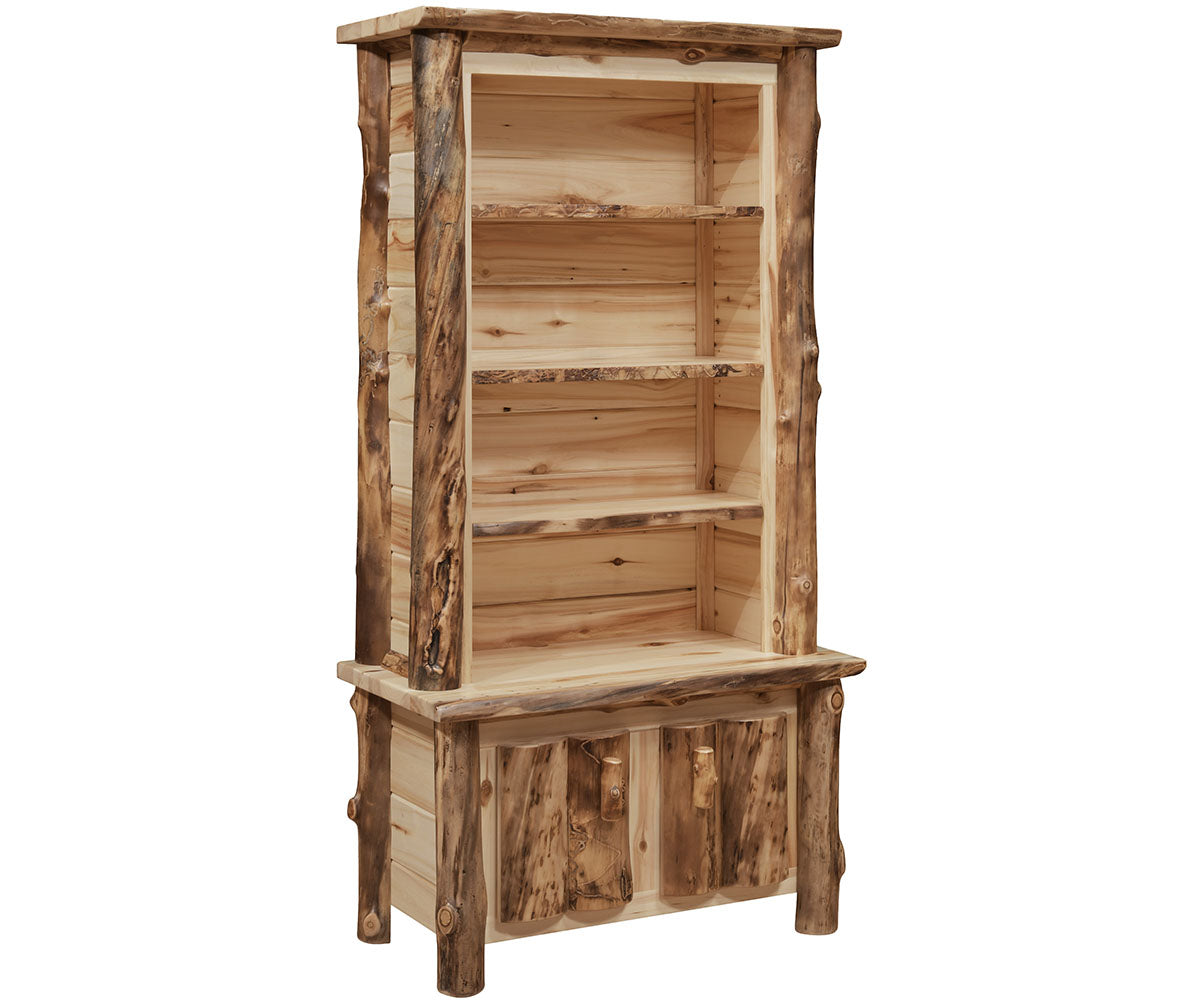 Amish Ponderosa Log Bookshelf