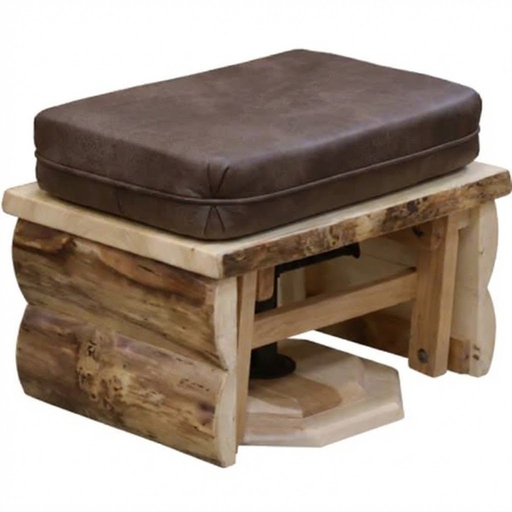 Amish Ponderosa Log Glider Ottoman