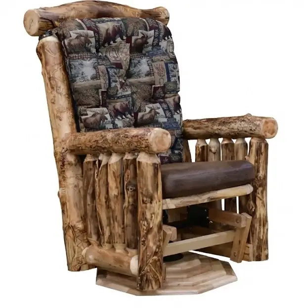 Amish Ponderosa Log Glider Rocker