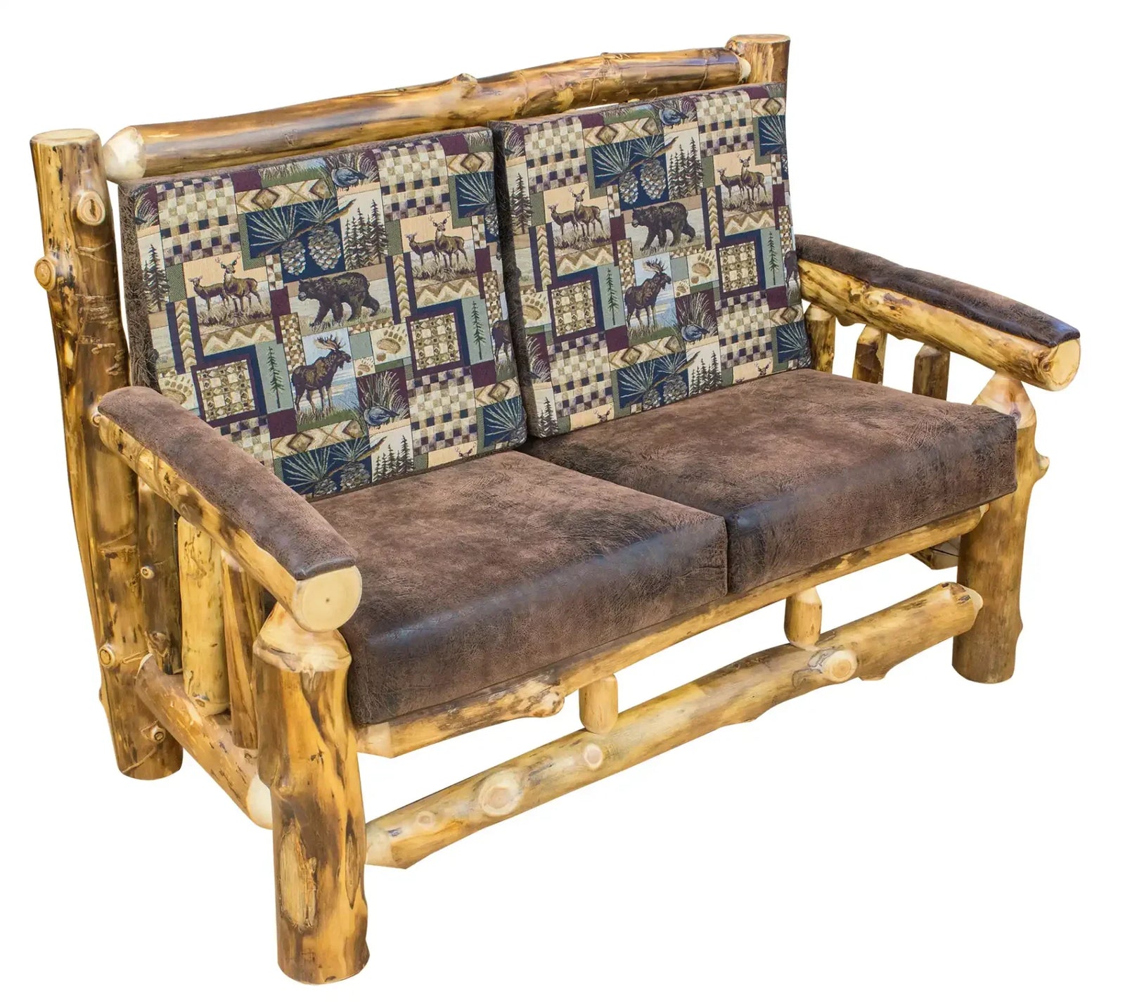 Amish Ponderosa Log Loveseat