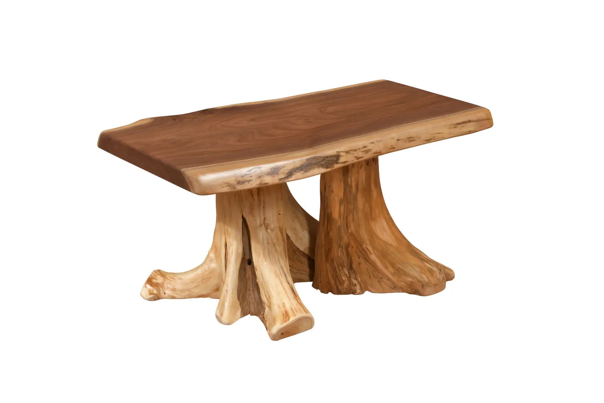 Amish Riverbend Stump Base Coffee Table