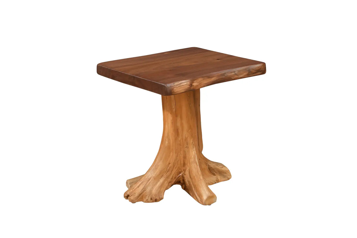 Amish Riverbend Stump Base End Table