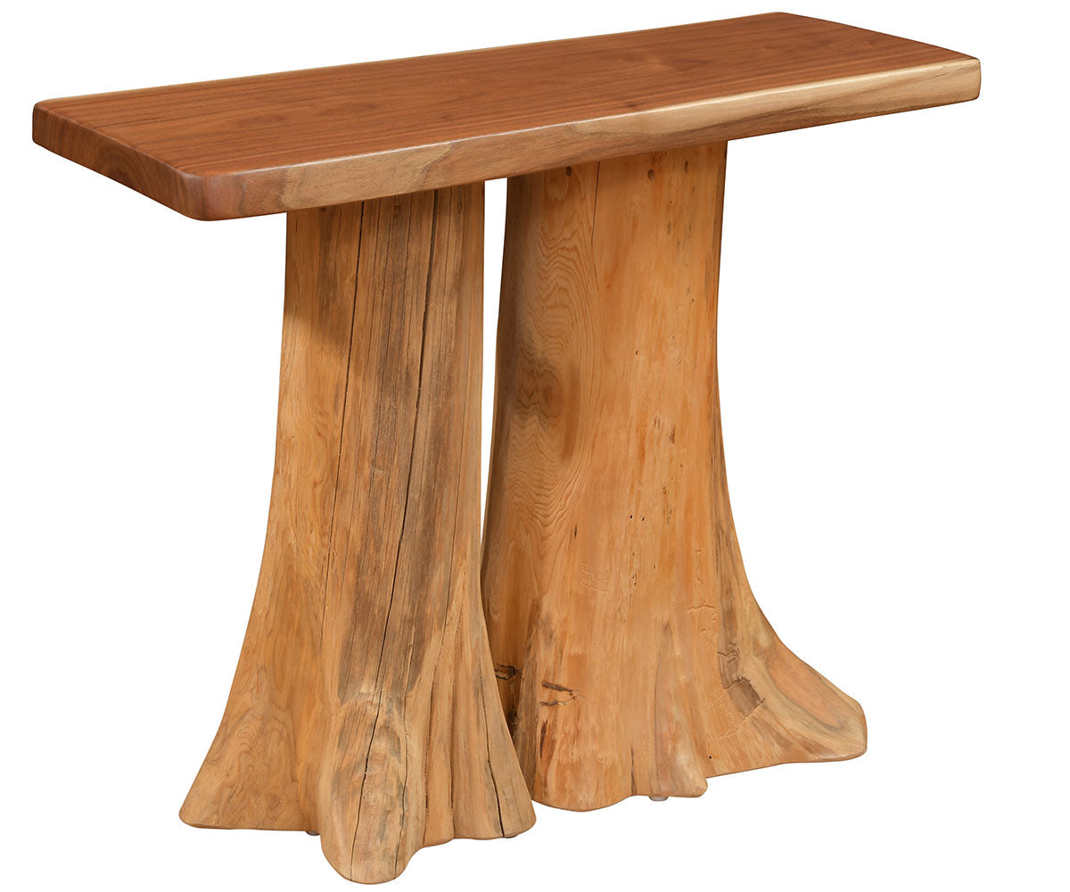 Amish Riverbend Stump Base Sofa Table