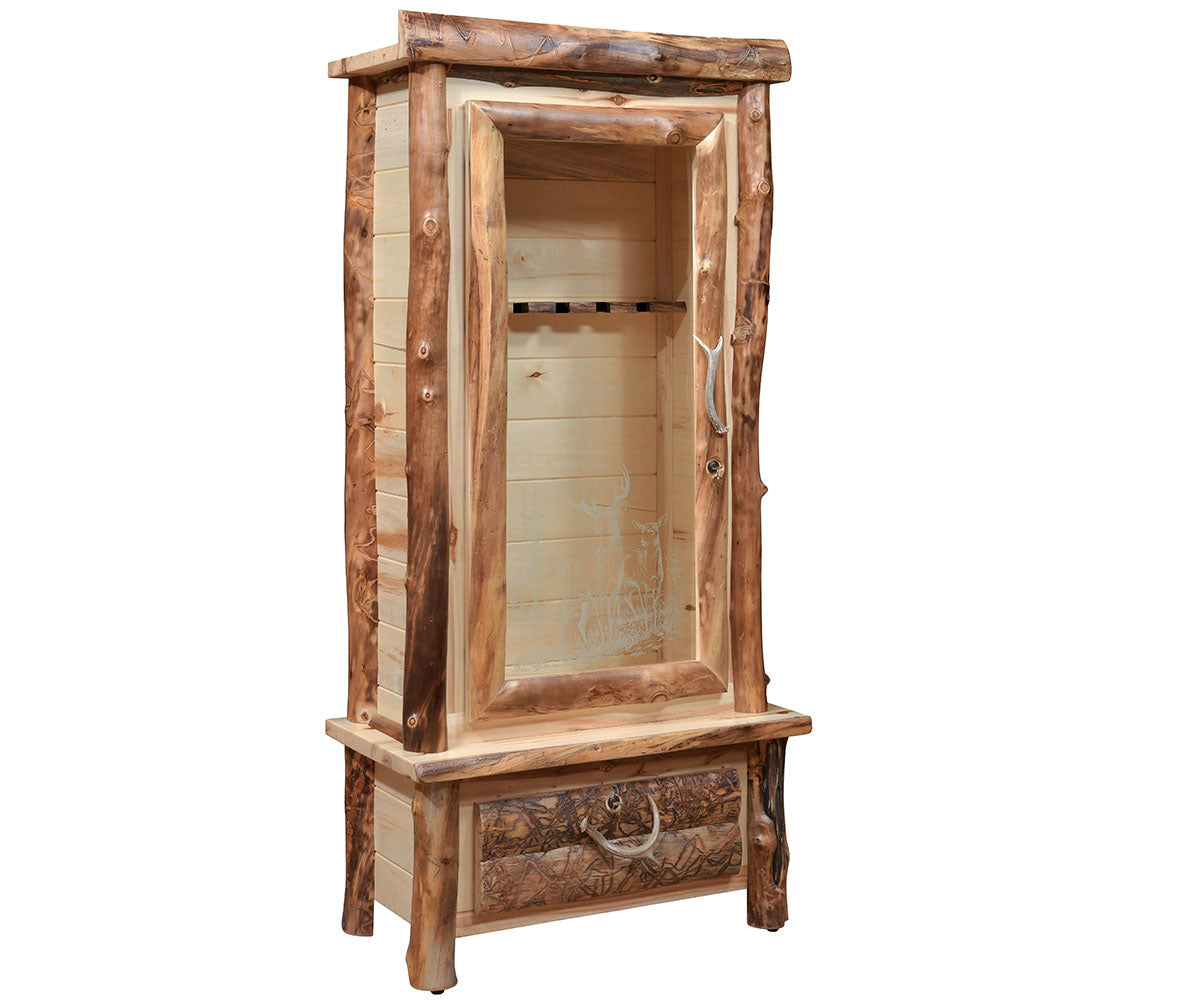 Amish Shenandoah Log Gun Cabinet