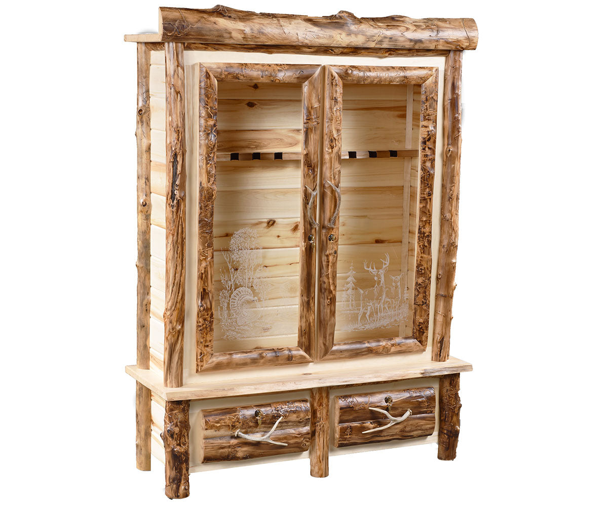 Amish Shenandoah Log Gun Cabinet