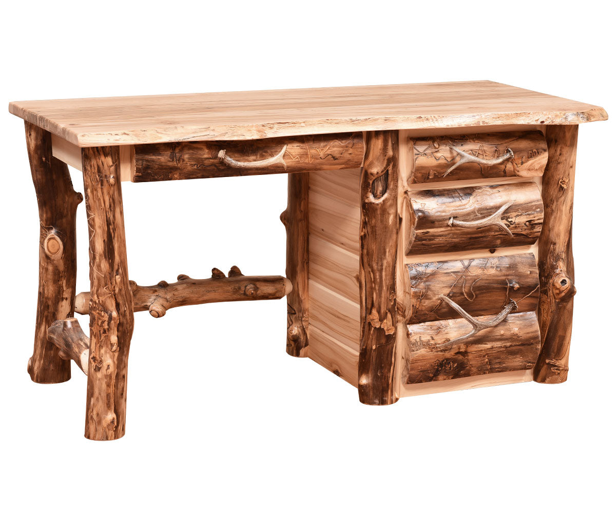 Amish Shenandoah Log Knee Hole Desk