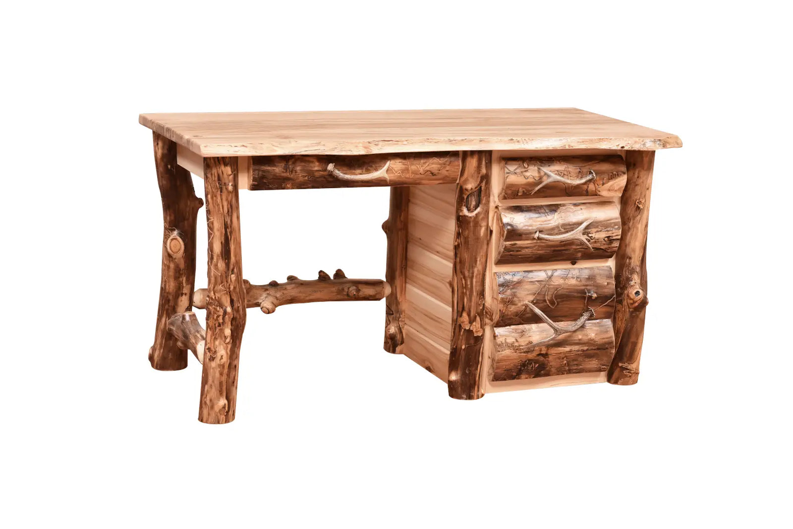 Amish Shenandoah Log Knee Hole Desk