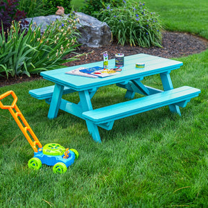Amish Li'l Poly Picnic Table with Attached Benches