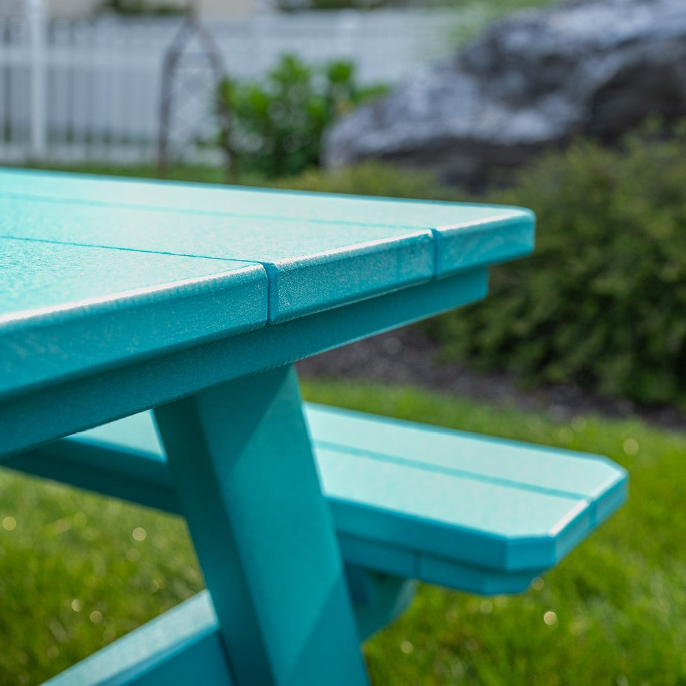 Amish Li'l Poly Picnic Table with Attached Benches