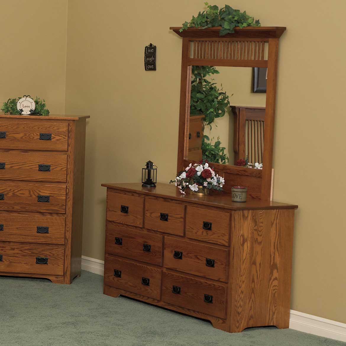 Mission Amish Solid Wood 7-Drawer 63" Dresser - snyders.furniture
