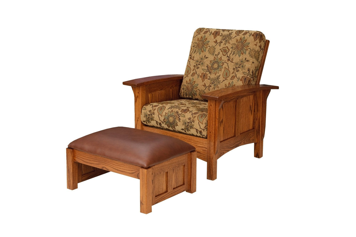 Amish Panel Mission Morris Chair & Ottoman Set
