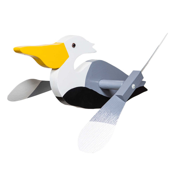 Amish Garden Wood Pelican Whirlybird Wind Spinner