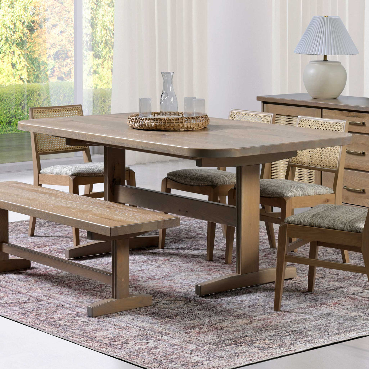 Amish Arles Rustic Barnwood Solid Top Table