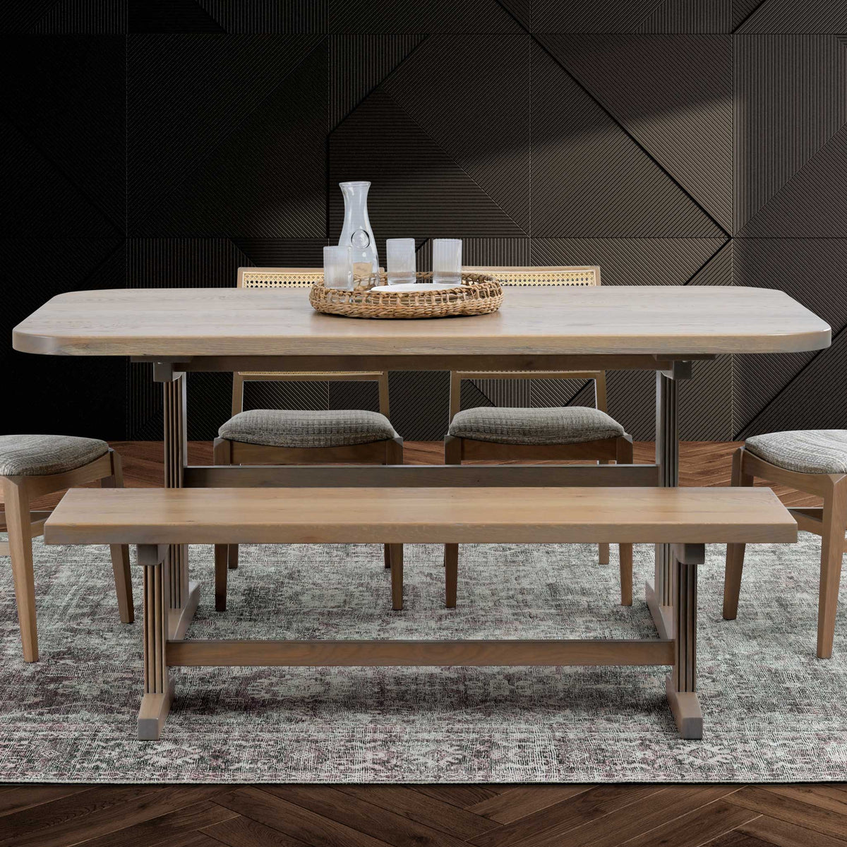 Amish Arles Rustic Barnwood Solid Top Table