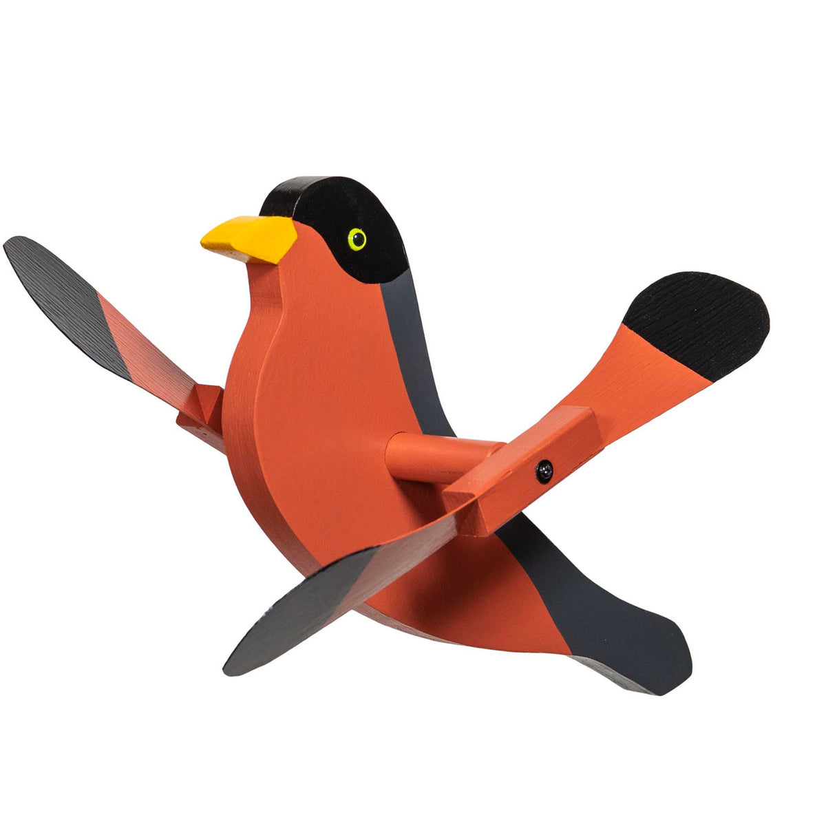 Amish Garden Wood Robin Whirlybird Wind Spinner