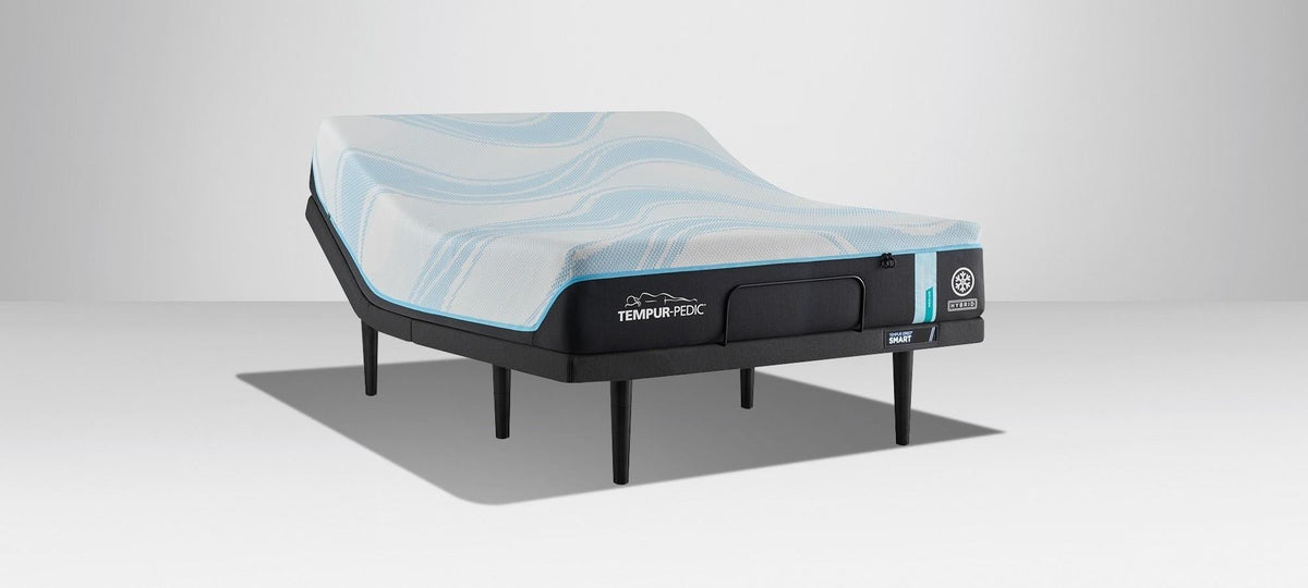 Tempur-Pedic ProBreeze Medium Hybrid mattress on Ergo adjustable base