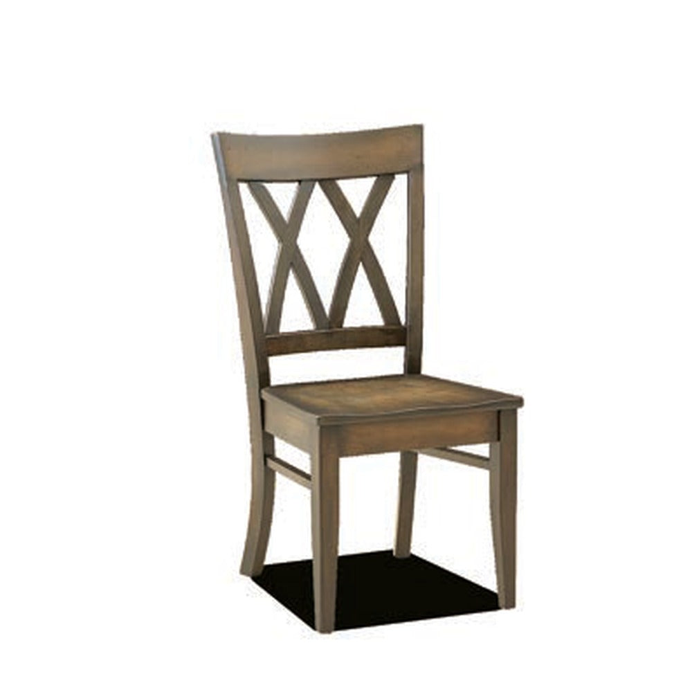 Amish Penn Yan Farmhouse Solid Wood X-Back Side Chair