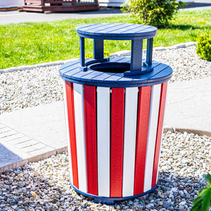 Amish Poly Outdoor Trash Can with Lid