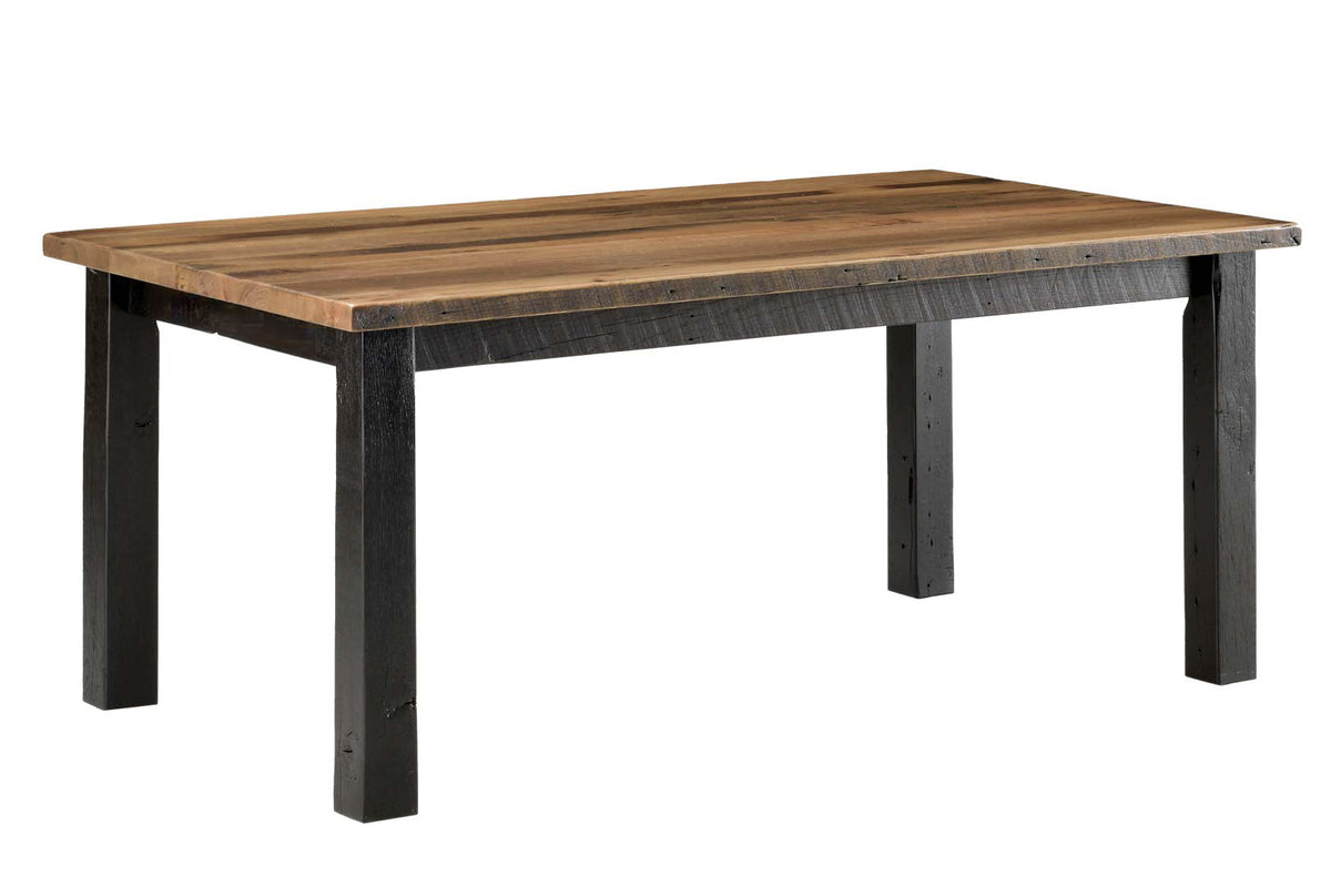 Amish Malone Rustic Barnwood Solid Top Leg Table