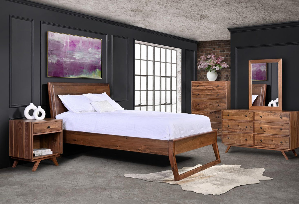 Amish New Hope Mid Century Modern Door Nightstand with Drawer