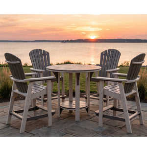 Great Bay Amish Poly Patio 42" Round 5pc Adirondack Bar Height Set
