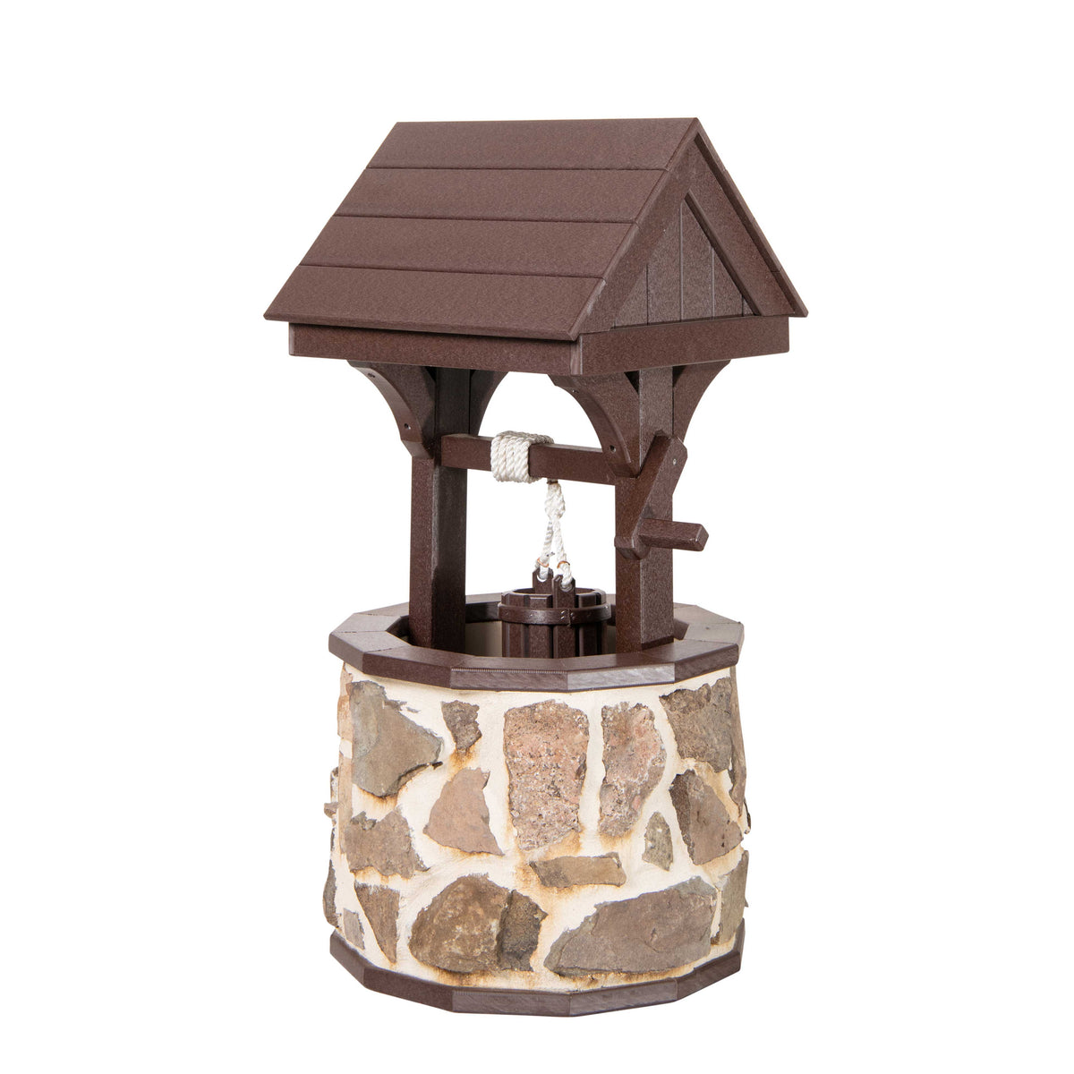 Amish Medium Stone Wishing Well for Yard