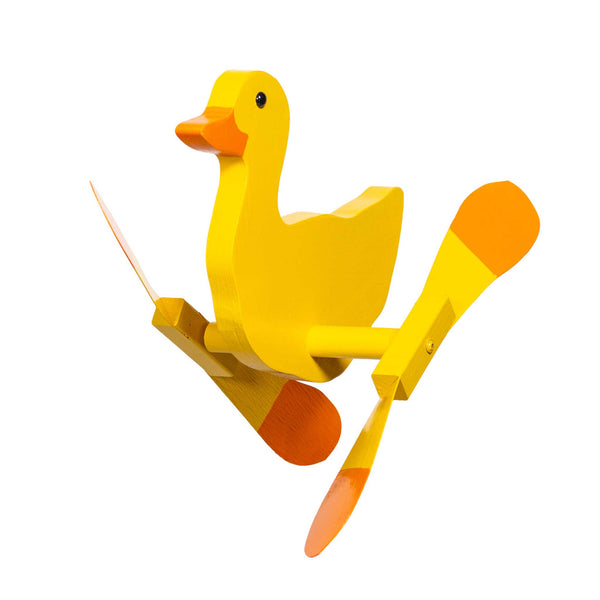 Amish Garden Wood Yellow Duck Whirlybird Wind Spinner