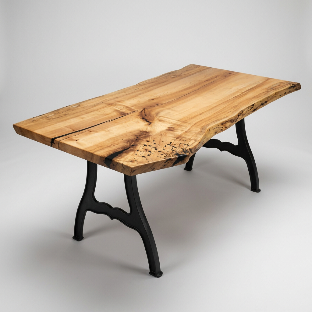 Wide maple live edge dining table slab 82 inches long