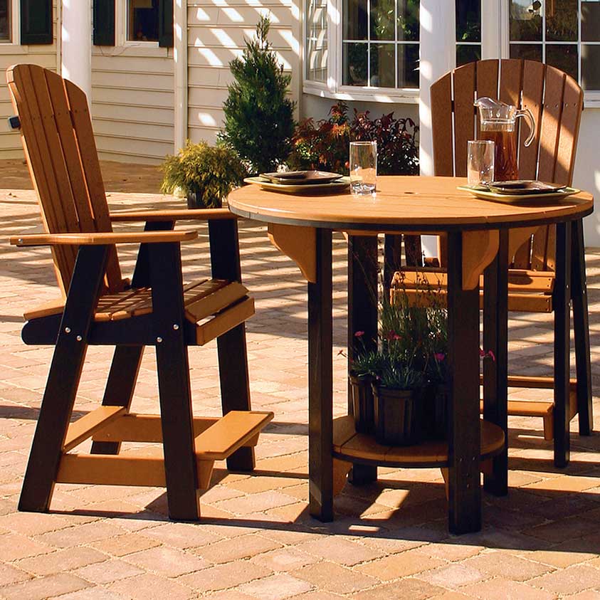 42" Amish Patio 3pc Round Bar Height Set - snyders.furniture