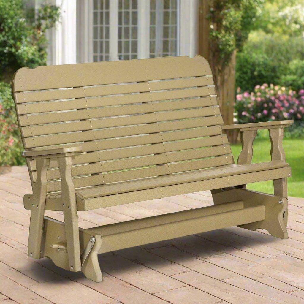 Amish 5' Poly Patio Easy Double Glider Bench