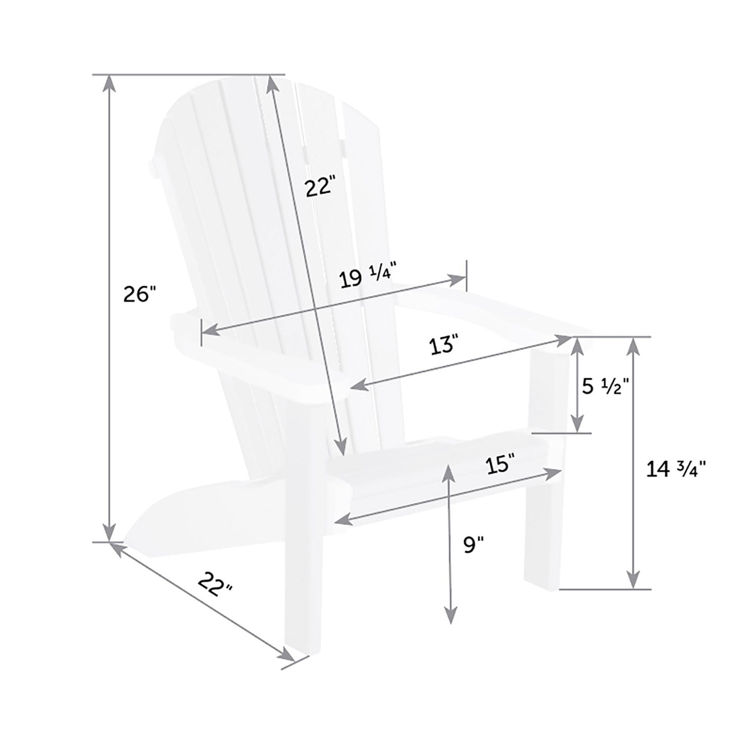 Adirondack Chair Outdoor Cushion Pad for Seat & Back - Finch - snyders.furniture