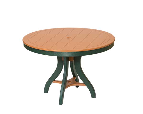 48 round patio table with umbrella hole Amish 44