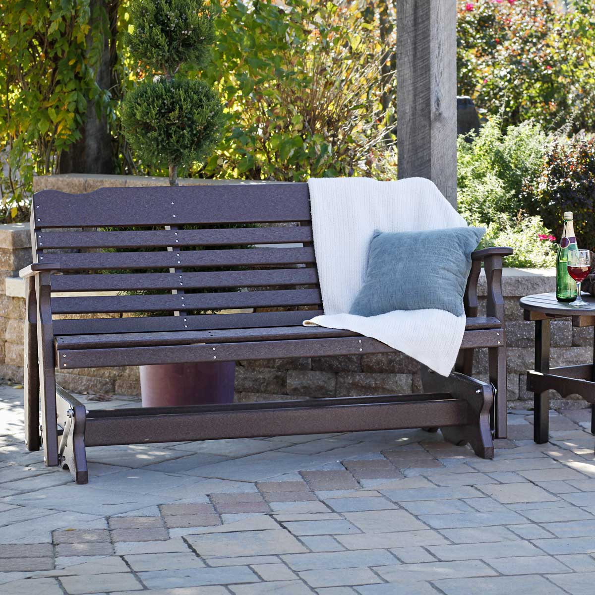 Amish 5&#39; West Chester Poly Patio Glider - snyders.furniture