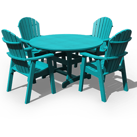 Amish Adirondack 5pc Round Patio Dining Set - snyders.furniture