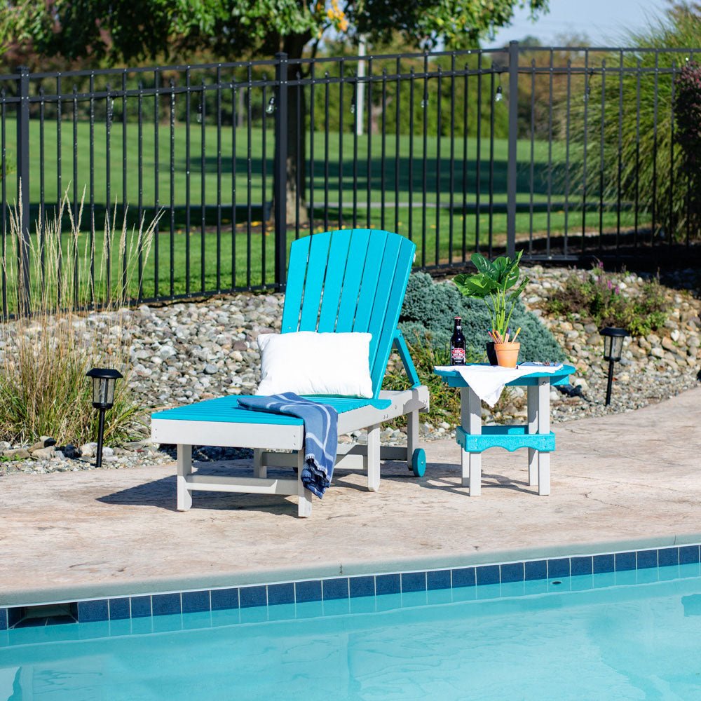 Amish Adirondack Fanback Poly Pool Patio Chaise Sun Lounge - snyders.furniture