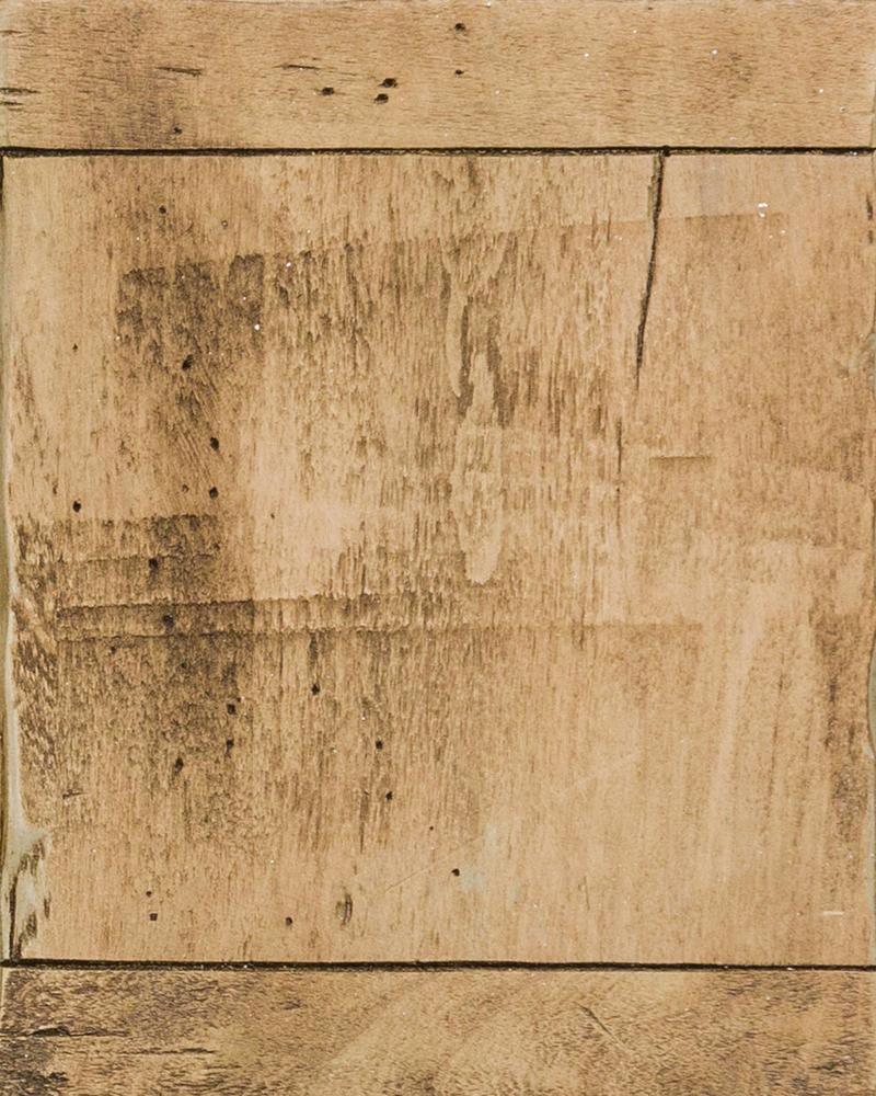 Weathered Slate Antiquity finish showing a light gray brown plank with worn grain and dark smudges