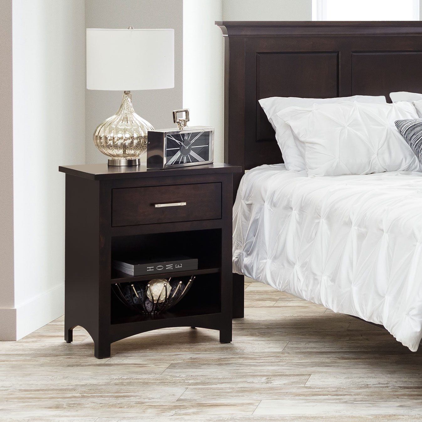 Amish Avondale 1-drawer Open Shelf Nightstand - snyders.furniture