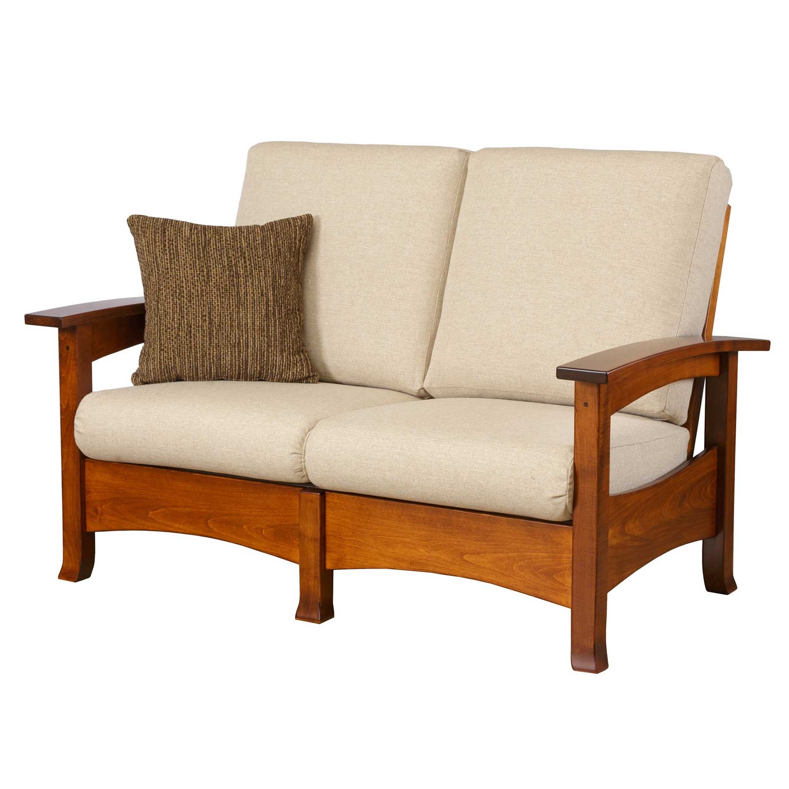 Amish Breezy Point Morris Loveseat shown in the living room of a craftsman bungalow home