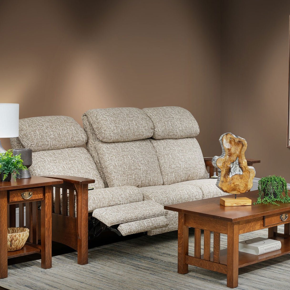 Amish Classic Mission Recliner Sofa - snyders.furniture