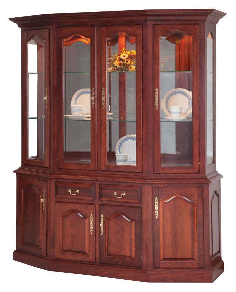 Amish Country Solid Wood Canted Dining Hutch - snyders.furniture