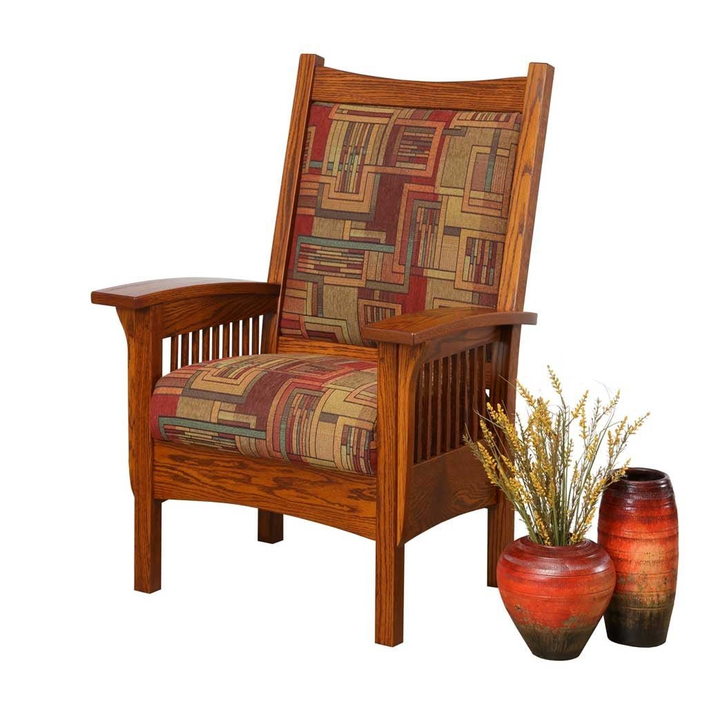 Amish Craftsman Library Chair shown in the living room of a craftsman bungalow home