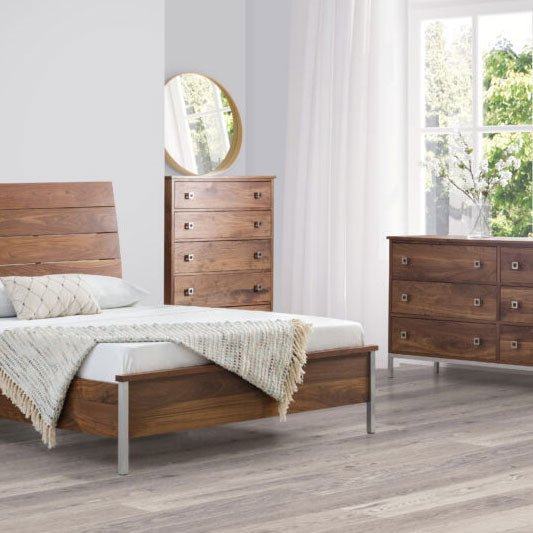 Amish Danish Mid-Century Modern Solid Walnut Chest of Drawers - snyders.furniture