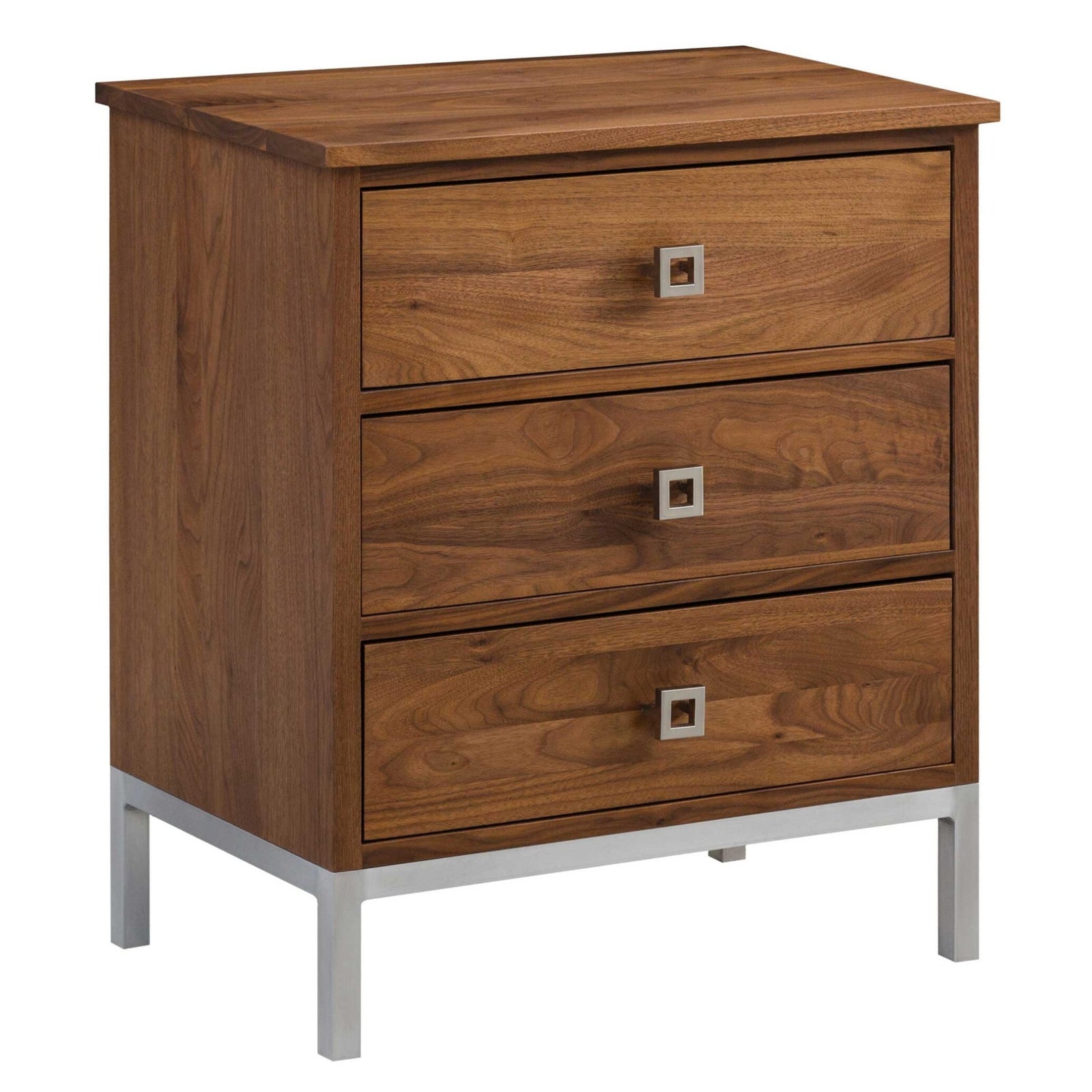 Amish Danish Mid-Century Modern Solid Walnut Nightstand - snyders.furniture