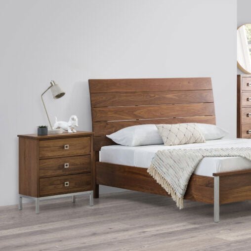 Amish Danish Mid-Century Modern Solid Walnut Nightstand - snyders.furniture
