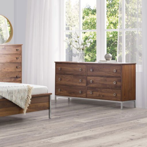 Amish Danish Solid Walnut Triple Bedroom Dresser - snyders.furniture