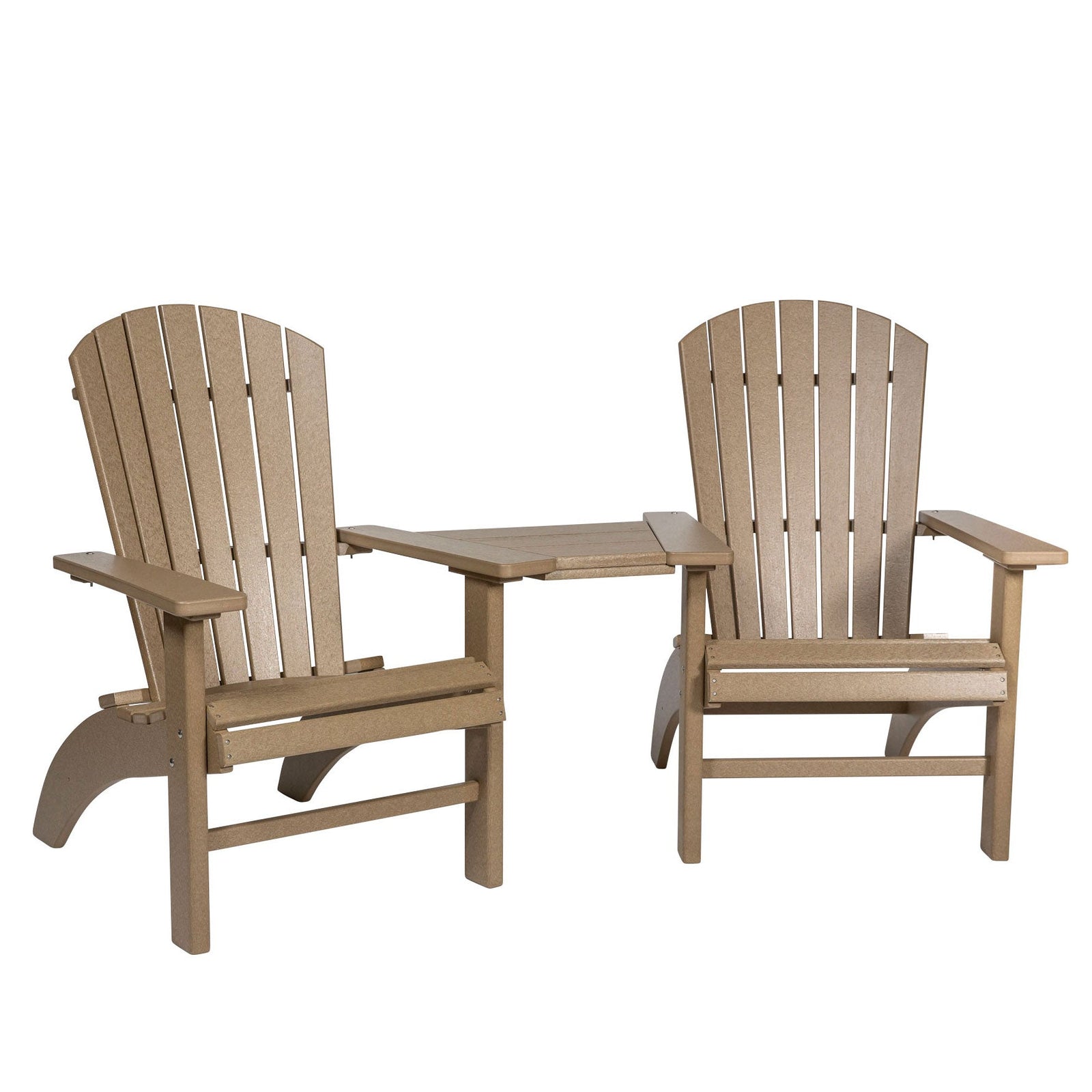 Amish Deluxe Fanback Grandpa Adirondack Poly Patio Settee - snyders.furniture