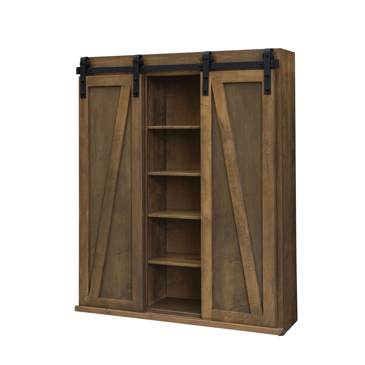 Amish Eden Solid Wood Barn Door Bookcase - snyders.furniture