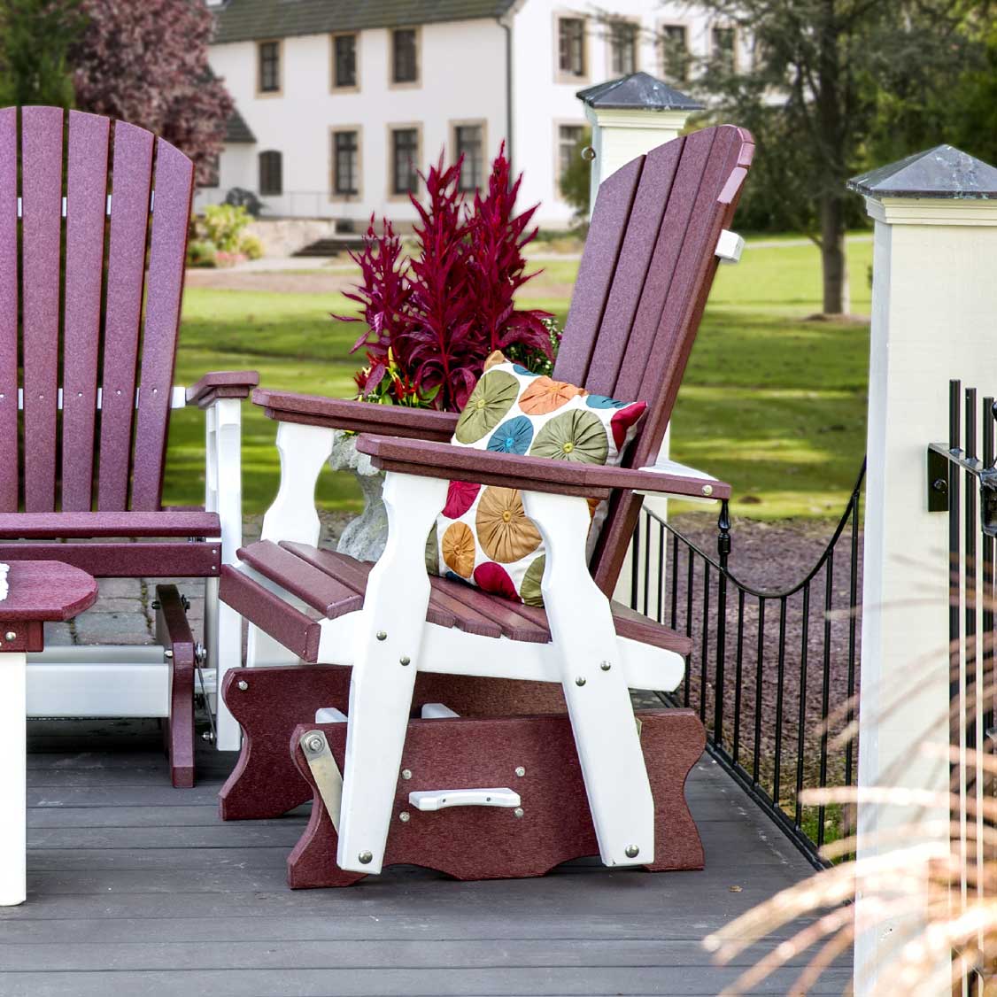 Amish Fanback Poly Adirondack Patio Glider