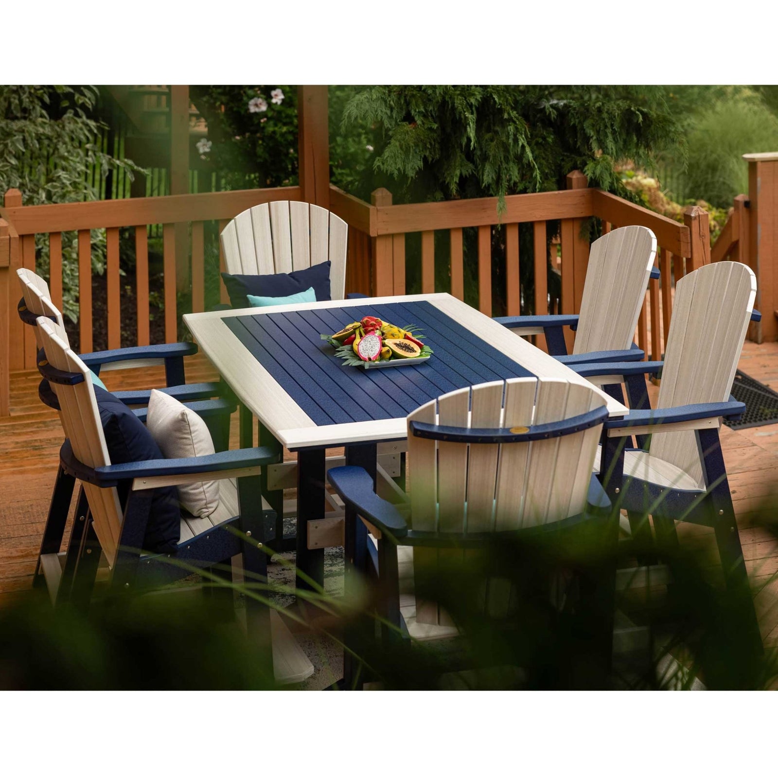 Amish Great Bay 7pc Rectangular Patio Counter Set for 6 - snyders.furniture