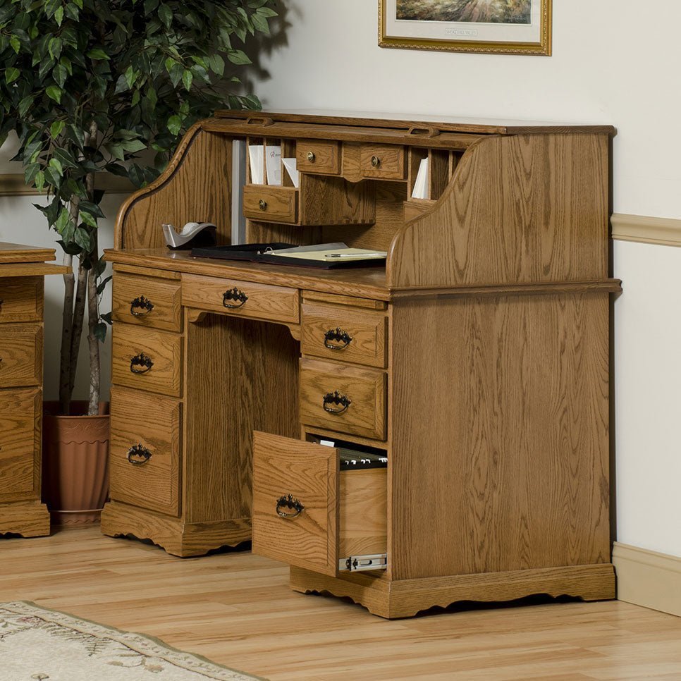 Amish Solid Wood Roll Top Desk